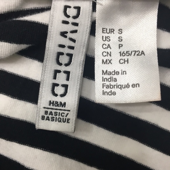 H&M Divided Basic Black/White Stripes Skirt Small - Picture 3 of 4
